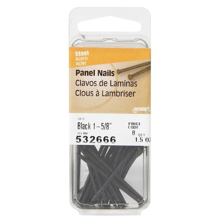 Hillman Common Nail, 1-5/8 in L, Steel, Black Finish, 6 PK 532666